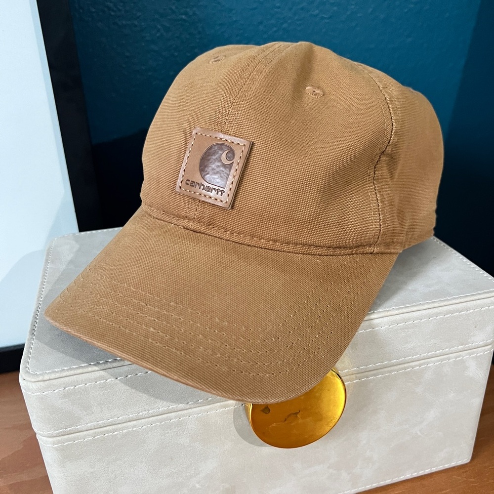 Carhartt Cotton Canvas Cap, Men’s brown, Velcro adjustable